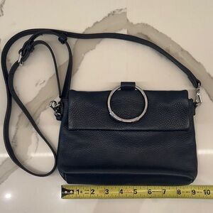 Vince Camuto Elegant Blue Leather Crossbody Bag 9” X 6”